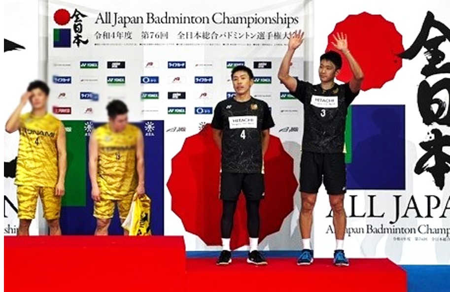 2022年 男子ダブルス準優勝(松居/竹内ペア)表彰式