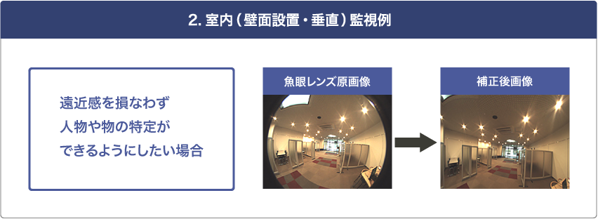 室内（壁面設置垂直）監視例